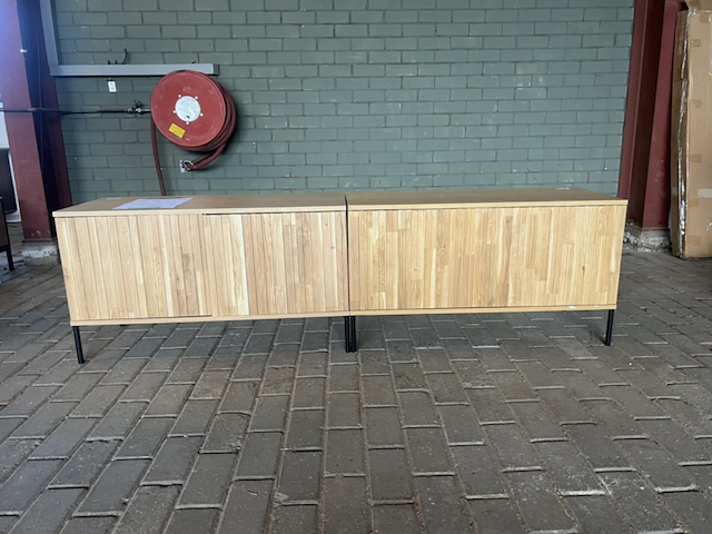 2x new gravure tv-meubel b 100 cm - eiken - naturel woood - afbeelding 1 van  7