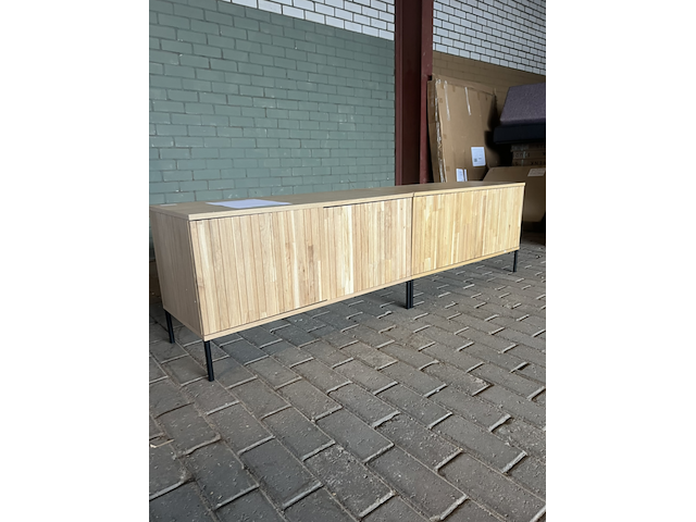 2x new gravure tv-meubel b 100 cm - eiken - naturel woood - afbeelding 2 van  7