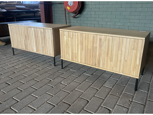 2x new gravure tv-meubel b 100 cm - eiken - naturel woood - afbeelding 3 van  7
