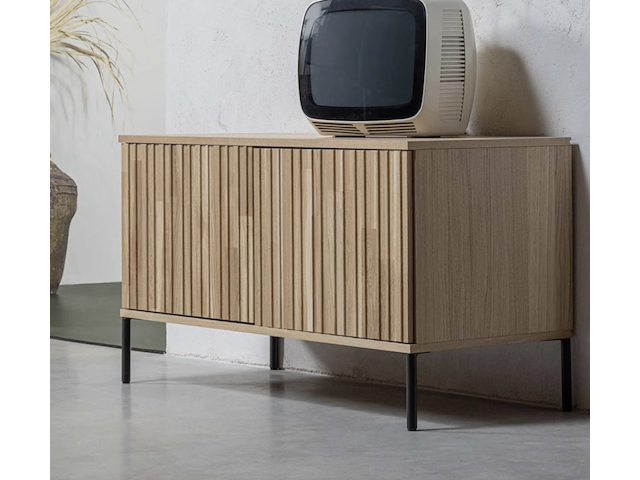 2x new gravure tv-meubel b 100 cm - eiken - naturel woood - afbeelding 6 van  7