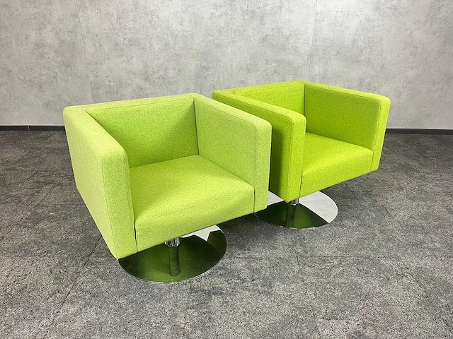 2x offecct solitaire - draaibare design fauteuil - 2 kleuren groen - afbeelding 1 van  9