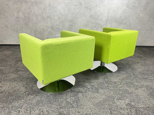 2x offecct solitaire - draaibare design fauteuil - 2 kleuren groen - afbeelding 9 van  9