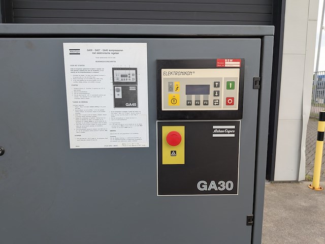 2x olie-geïnjecteerde schroefcompressor, atlas copco, ga30 & ga7ff, incl. persluchttank - afbeelding 14 van  23