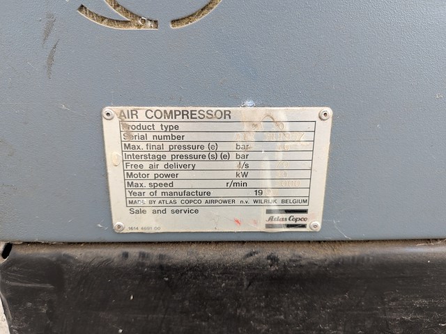 2x olie-geïnjecteerde schroefcompressor, atlas copco, ga30 & ga7ff, incl. persluchttank - afbeelding 16 van  23