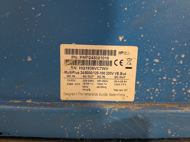 2x omvormer/acculader, victron energy, multiplus 24/5000/120 - afbeelding 8 van  8