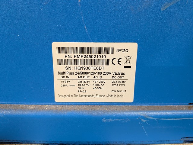 2x omvormer/acculader, victron energy, multiplus 24/5000/120 - afbeelding 7 van  8