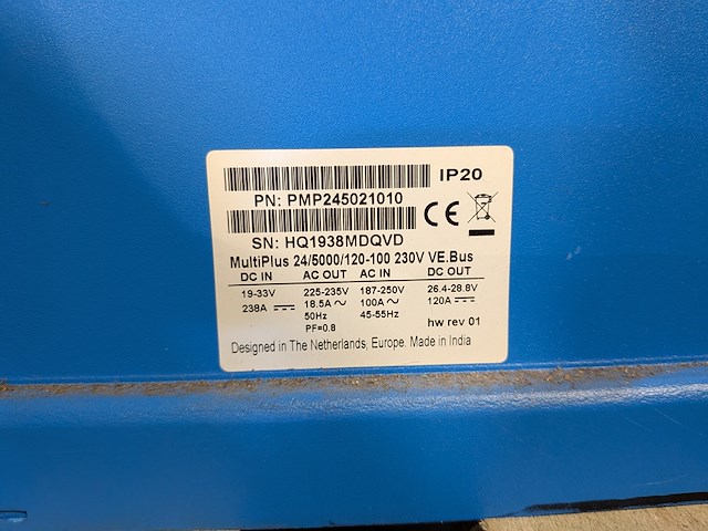 2x omvormer/acculader, victron energy, multiplus 24/5000/120 - afbeelding 8 van  8