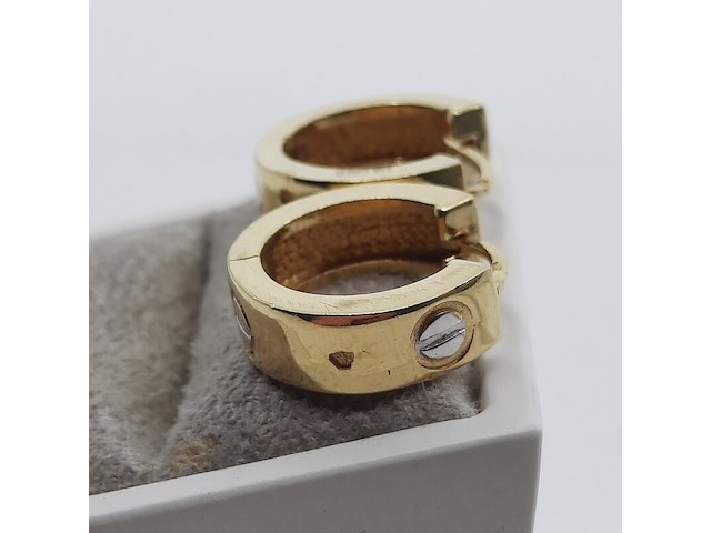 2x oorhanger, 18 karaats - afbeelding 6 van  8