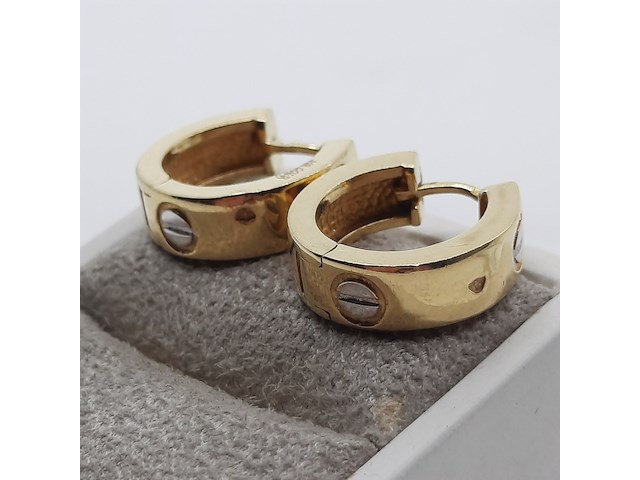 2x oorhanger, 18 karaats - afbeelding 7 van  8