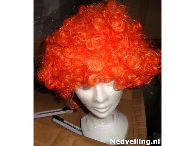 2x oranje pruik - afbeelding 1 van  3