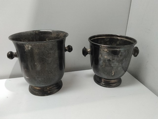 2x originele verzilverde wijnkoelers, fink silber - afbeelding 1 van  5