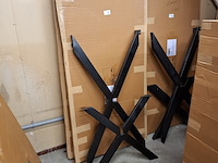 2x ovaal eetkamertafelblad, mangohout, zwart - afbeelding 2 van  4