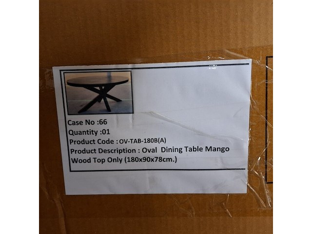 2x ovaal eetkamertafelblad, mangohout, zwart - afbeelding 3 van  4