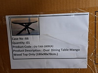 2x ovaal eetkamertafelblad, mangohout, zwart - afbeelding 3 van  4