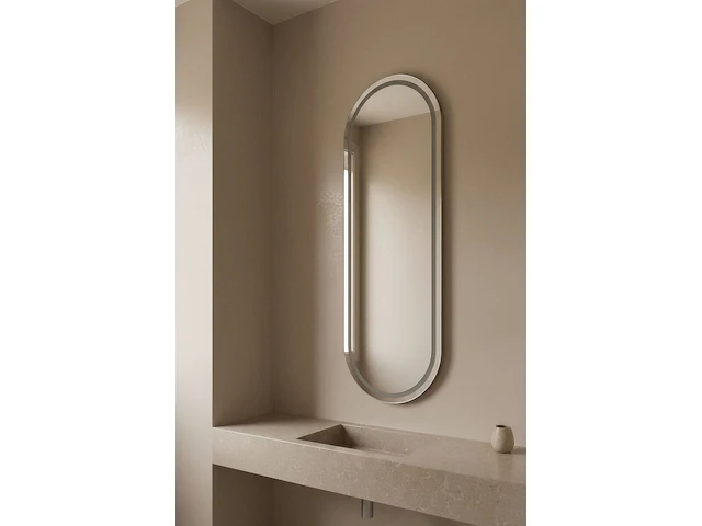 2x ovale led badkamerspiegel 140×45 cm – anti-condens & 3 lichtkleuren vidi, hakon - afbeelding 4 van  4