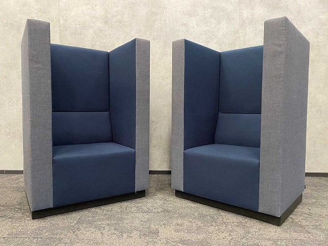 2x palau bricks - akoestische design fauteuil - blauw - afbeelding 1 van  18