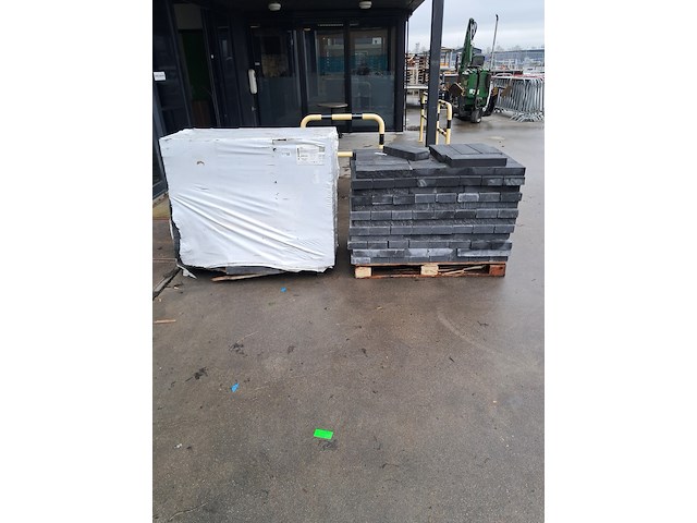 2x pallet stenen, wallblock split, antraciet - afbeelding 1 van  7