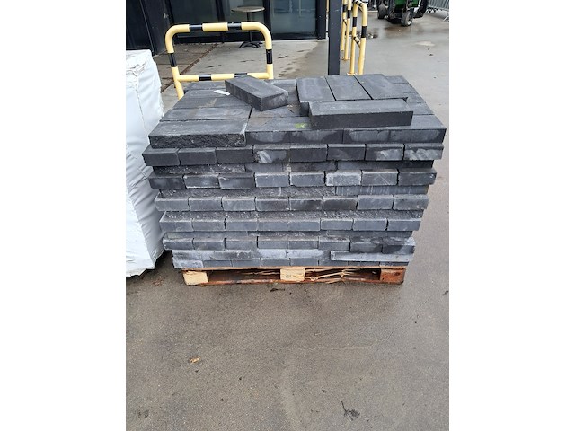 2x pallet stenen, wallblock split, antraciet - afbeelding 2 van  7