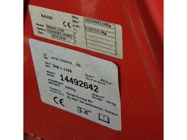 2x palletwagen met weegschaal, ravas, 2100, savar 2100 - afbeelding 4 van  15