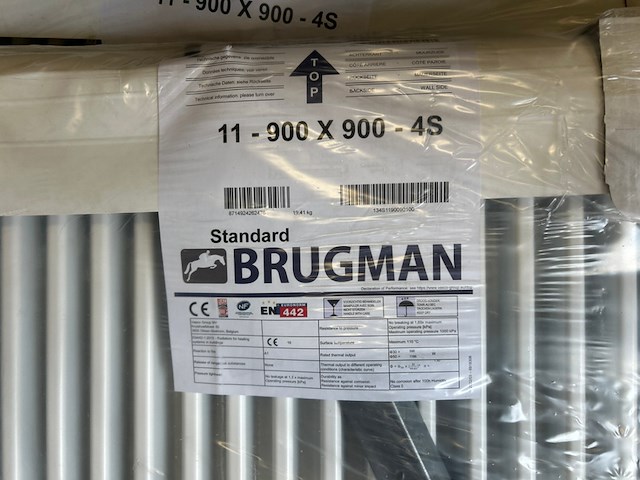 2x paneelradiator 90x90cm brugman, type 11 1166w - afbeelding 2 van  4