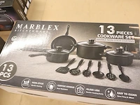 2x pannenset marblex, zwart