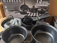 2x pannenset marblex, zwart - afbeelding 3 van  3
