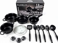 2x pannenset marblex, zwart
