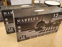 2x pannenset marblex, zwart - afbeelding 2 van  5