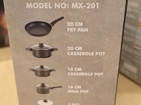 2x pannenset marblex, zwart - afbeelding 4 van  5