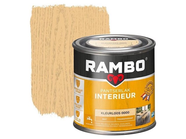 2x pantserlak interieur mat 0,75l rambo, transparant - afbeelding 1 van  2