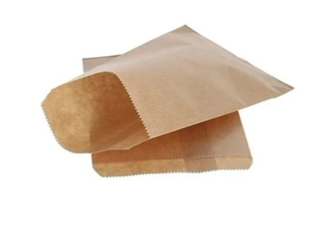 2x papieren zakjes bruin 12×19 cm, bruin - afbeelding 1 van  2