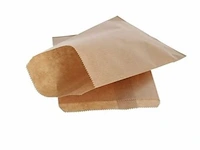 2x papieren zakjes bruin 12×19 cm, bruin
