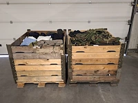 2x partij camouflage kleding en uitrusting, woodland / kpu / kl / falke / profile