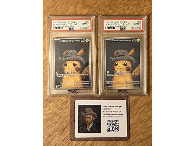 2x pikachu with grey felt hat 085 van gogh psa 10 - pokémon - afbeelding 13 van  24