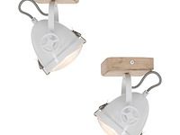 2x plafond of wand spot michelle mexlite, 1703w, wit, licht bruin, bouwjaar 2025, nieuw in doos