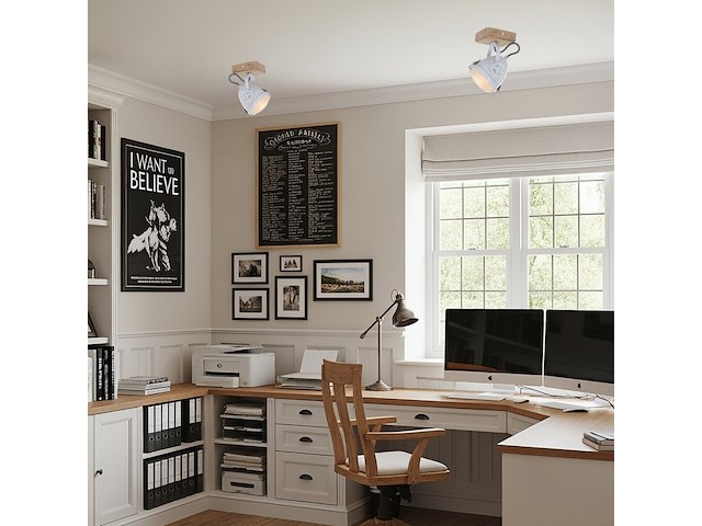 2x plafond of wand spot michelle mexlite, 1703w, wit, licht bruin, bouwjaar 2025, nieuw in doos - afbeelding 2 van  7