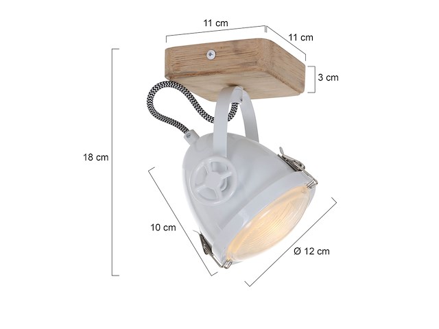 2x plafond of wand spot michelle mexlite, 1703w, wit, licht bruin, bouwjaar 2025, nieuw in doos - afbeelding 3 van  7