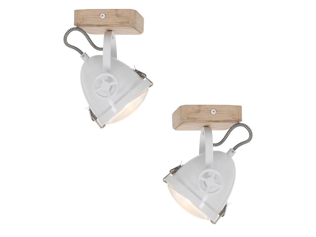 2x plafond of wand spot michelle mexlite, 1703w, wit, licht bruin, bouwjaar 2025, nieuw in doos - afbeelding 1 van  7