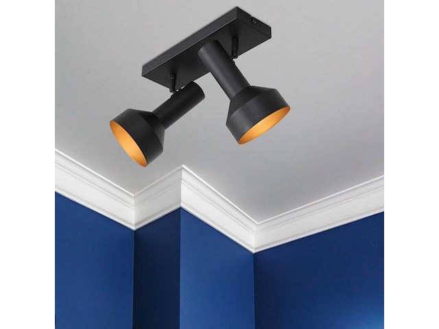 2x plafond spot bundle anne light, 3336zw, zwart goud, nieuw in doos - afbeelding 1 van  7
