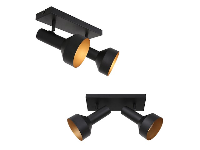 2x plafond spot bundle anne light, 3336zw, zwart goud, nieuw in doos - afbeelding 2 van  7