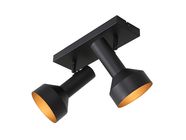 2x plafond spot bundle anne light, 3336zw, zwart goud, nieuw in doos - afbeelding 3 van  7