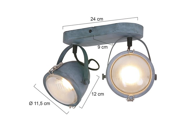 2x plafondspot paco, mexlite, 1312gr, grijs, nieuw in doos - afbeelding 5 van  7