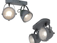 2x plafondspot paco mexlite, 1312gr, grijs, nieuw in doos - afbeelding 1 van  7