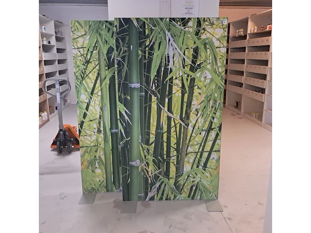 2x privacy scherm, bamboe-print - afbeelding 1 van  2