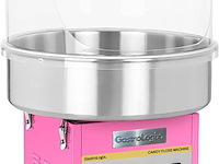 2x professionele horeca suikerspinmachine | incl. spatscherm cover | ø 52cm | nl handleiding, gastrologix., roze
