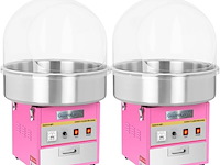 2x professionele horeca suikerspinmachine | incl. spatscherm cover | ø 52cm | nl handleiding, gastrologix., roze - afbeelding 1 van  9
