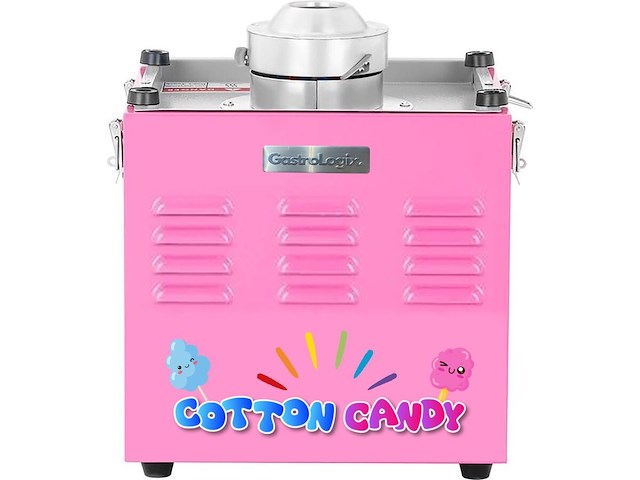 2x professionele horeca suikerspinmachine | incl. spatscherm cover | ø 52cm | nl handleiding, gastrologix., roze - afbeelding 4 van  9