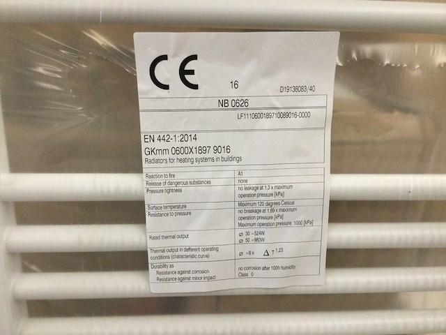 2x radiator décor 189,7x60 cm, vasco, gk, wit - afbeelding 4 van  5