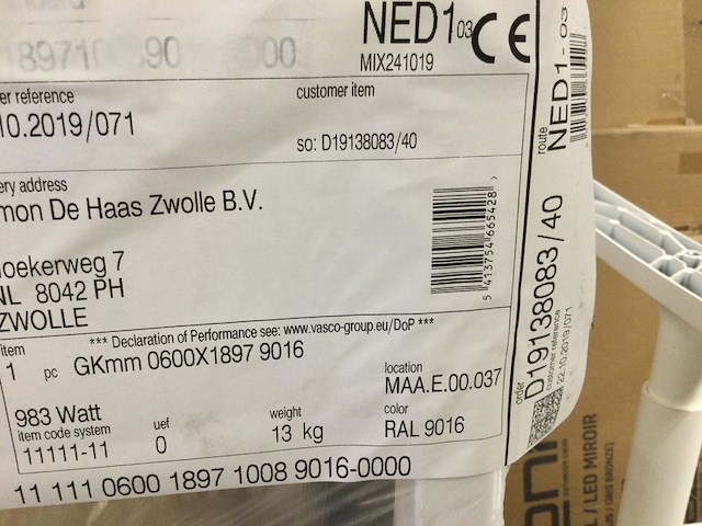 2x radiator décor 189,7x60 cm, vasco, gk, wit - afbeelding 5 van  5