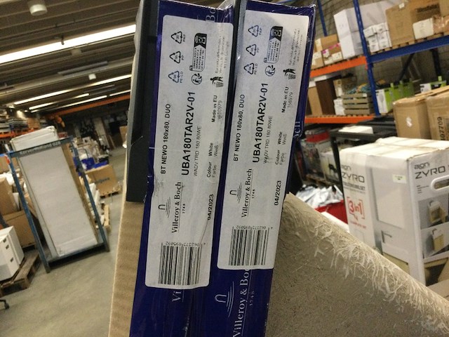 2x rechthoekig bad inbouw 180x80 cm, villeroy & boch, newo, wit alpine - afbeelding 3 van  3